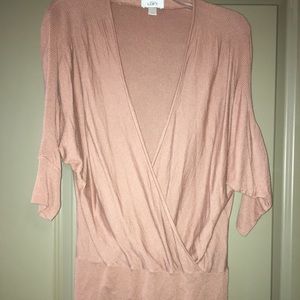 Loft dusty peach V-neck sweater.